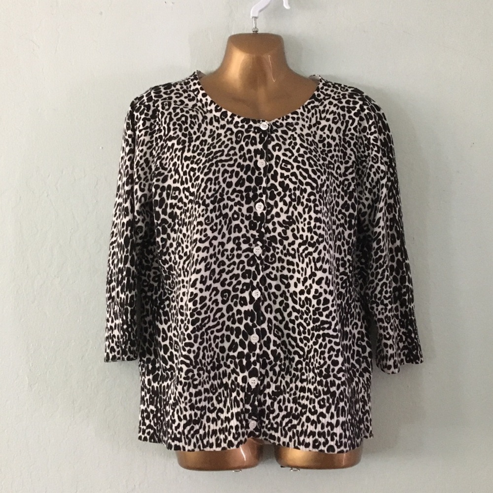 Black & White Animal Print Cardigan
